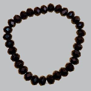 Black Crystal Faceted Beads Vintage Gothic Victorian Style Bracelet